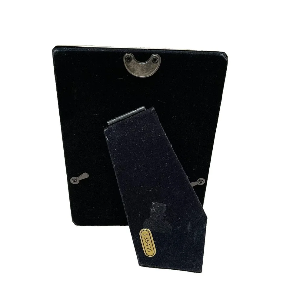 VTG Solid Brass Hand‎ Polished Lacquer Coated Green Enamel 3.5x5 Picture Frame